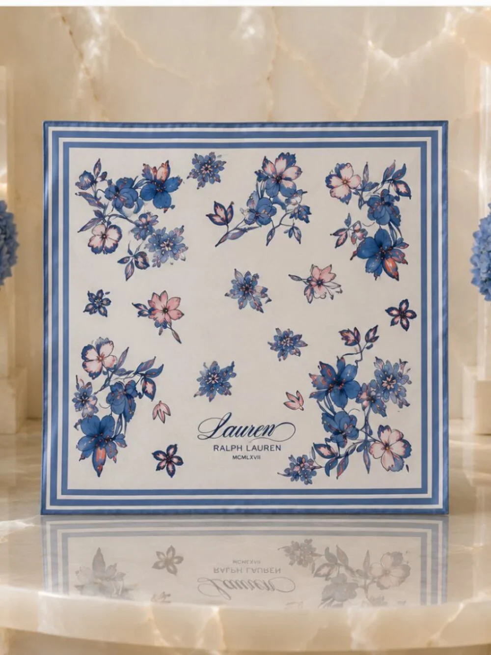 Lauren Ralph Lauren Floral Square Scarf (Cream)